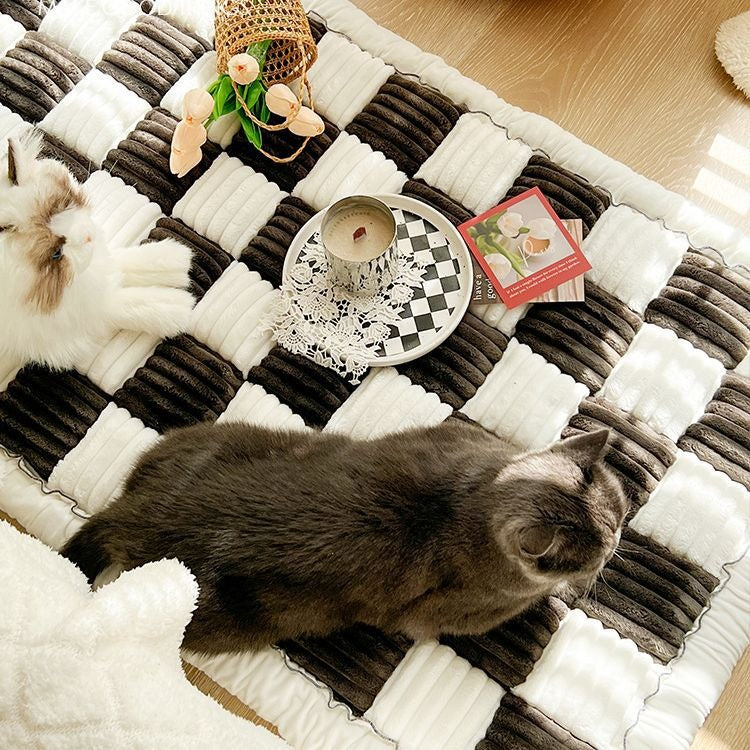 Autumn and winter plush bedside mat anti-skid chenille Mantou mat bedroom tatami sleeping carpet