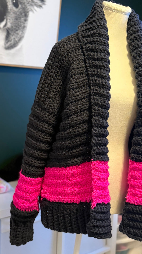 The Resolution Cardigan- Blue & Pink Tiny Fire