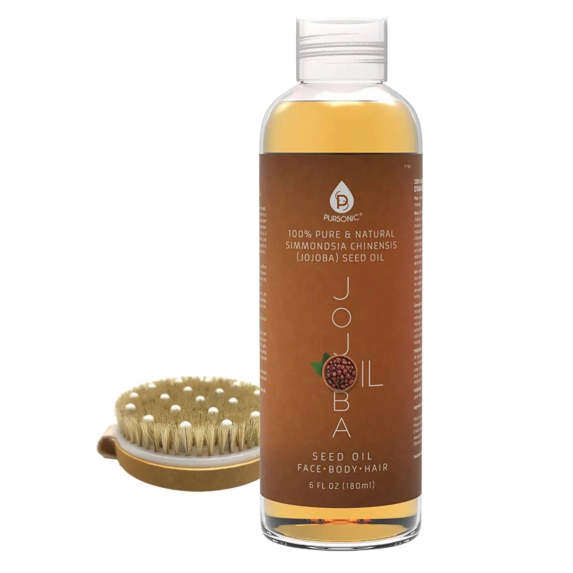 Beauty Bundle - Golden Jojoba Oil & Bath Brush Massager - Gifts for You 'n Me
