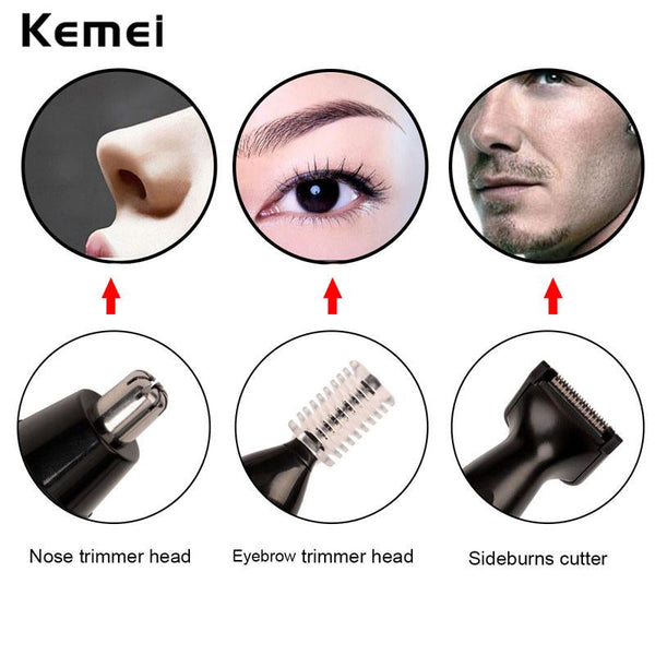 Kemei Fast shaving Men Electric Nose Ear Hair Trimmer Painless Women trimming sideburns eyebrows Beard hair clipper cut Shaver46