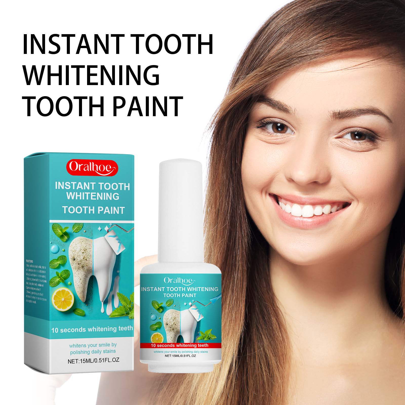 Instant Tooth Whitening Tooth Paint, Bright Teeth Clean Tartar Very Well Tooth Dirt Teeth Yellow Gentle Lasting And Fresh Smell