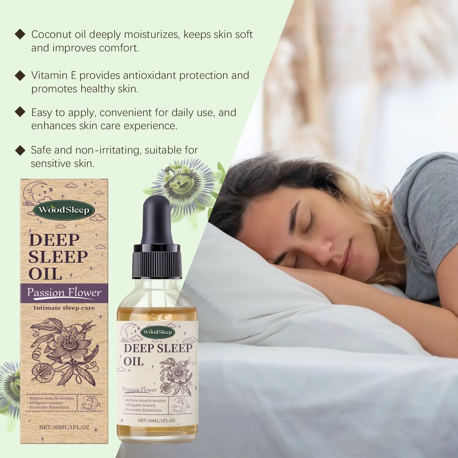 Passionflower Sleep Essential Oil Lavender Aromatic Essential Oil For Relaxing And Soothing Night Skin Care