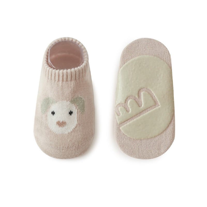 Spring And Summer New Baby Floor Socks Combed Cotton Non-Slip Indoor Cool Children Toddler Socks Cartoon Short Boat Socks