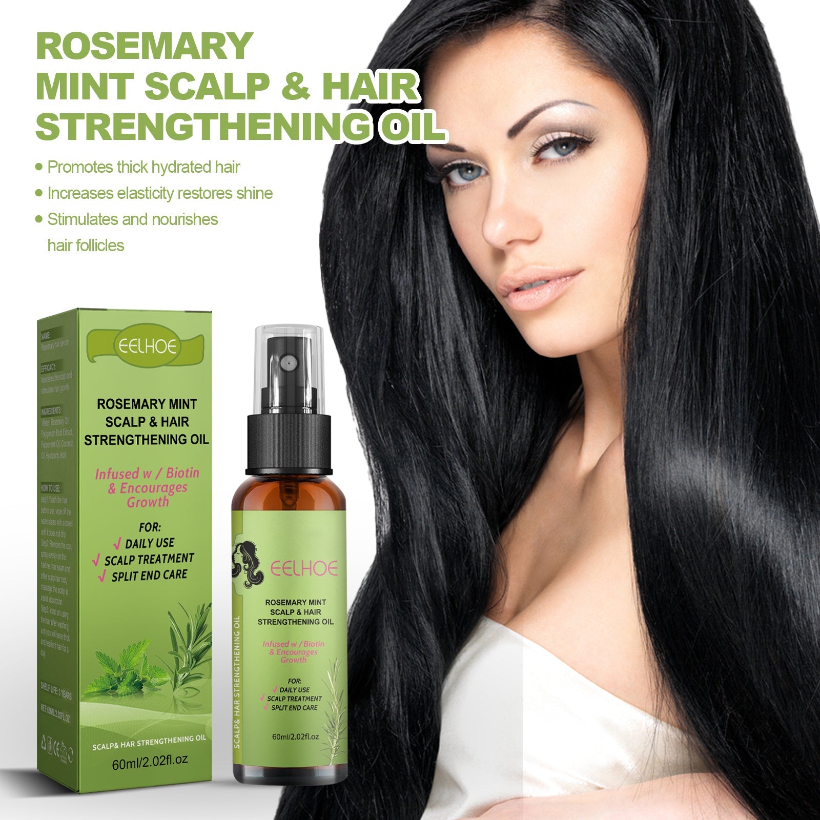 Rosemary Dense Hair Spray Hydrates Roots For Increased Elasticity Restoring Shine Anti-Set Hair Spray