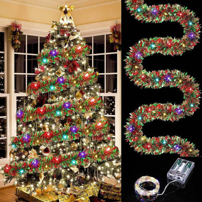 Christmas decoration ribbon, Christmas party atmosphere, venue arrangement, floral and madder hair strips