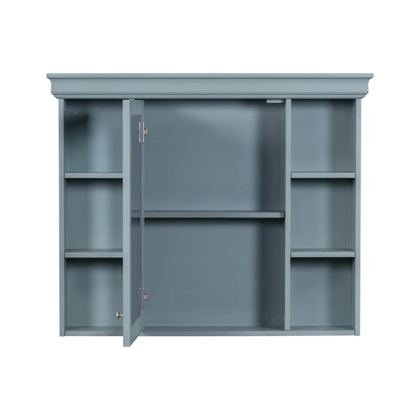 36 inch modern mirror cabinet with adjustable shelves, 2 soft closing doors, and 6 drawer storage cabinet door organizers