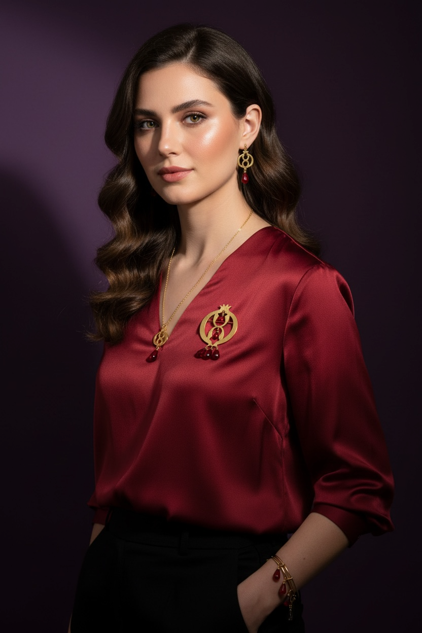 Pomegranate Gold Plated Necklace