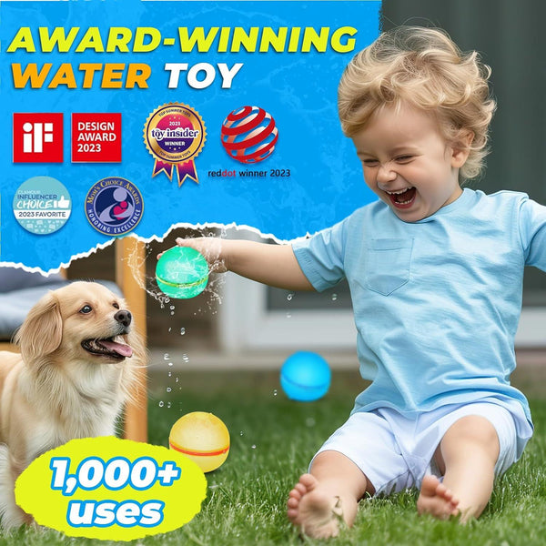 12 PCS Reusable Water Balloons, Refillable Magnetic Water Balls for Outdoor Games, Self Sealing Water Splash Bomb Quick Fill for