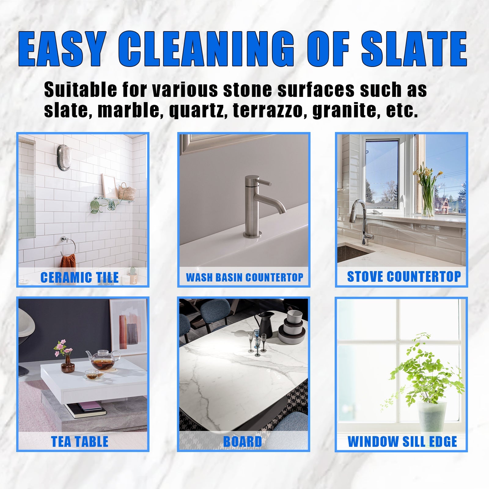 Stone Cleaning Spray, Domestic Kitchen Marble Tile Decontamination Repair Scratch Cleaner