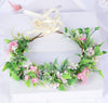 Forest style headwear with super fairy texture, simulated rose headband, flannel, rolled edges, rose green leaf garland
