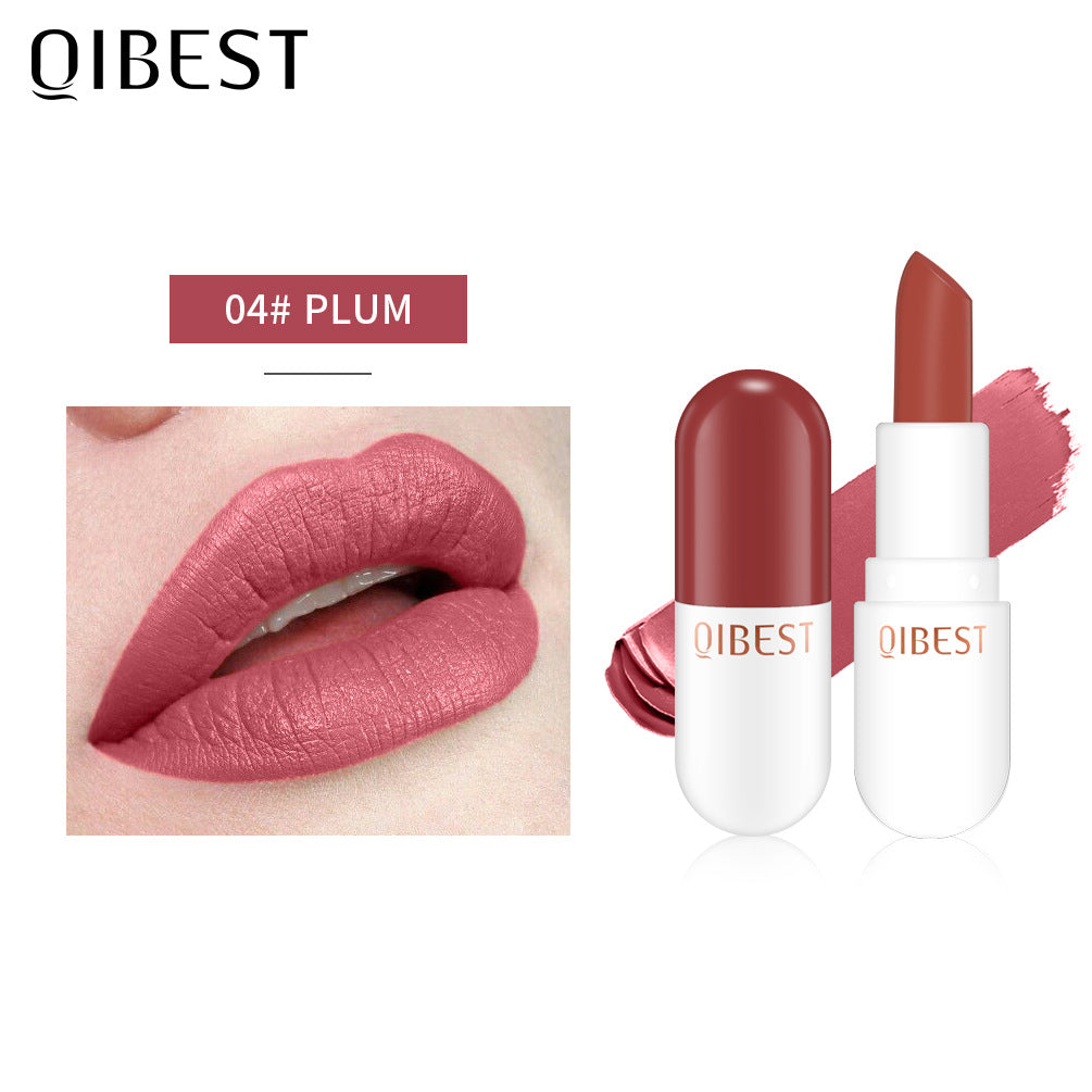 QIBEST Mini Capsule Lipstick Velvet Matte Lipstick Long Lasting Waterproof Pill Lipstick