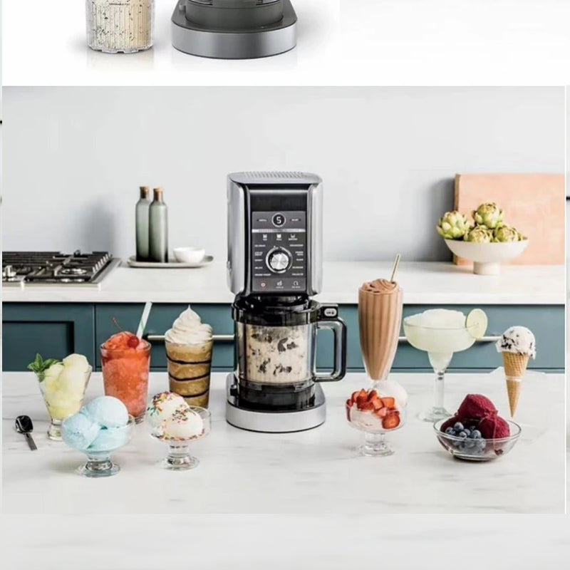 4-Pack Replacement Containers & Lids for Nin-ja Creami Deluxe Pints, 16oz, Compatible with NC299AMZ & NC300s, Original Grey