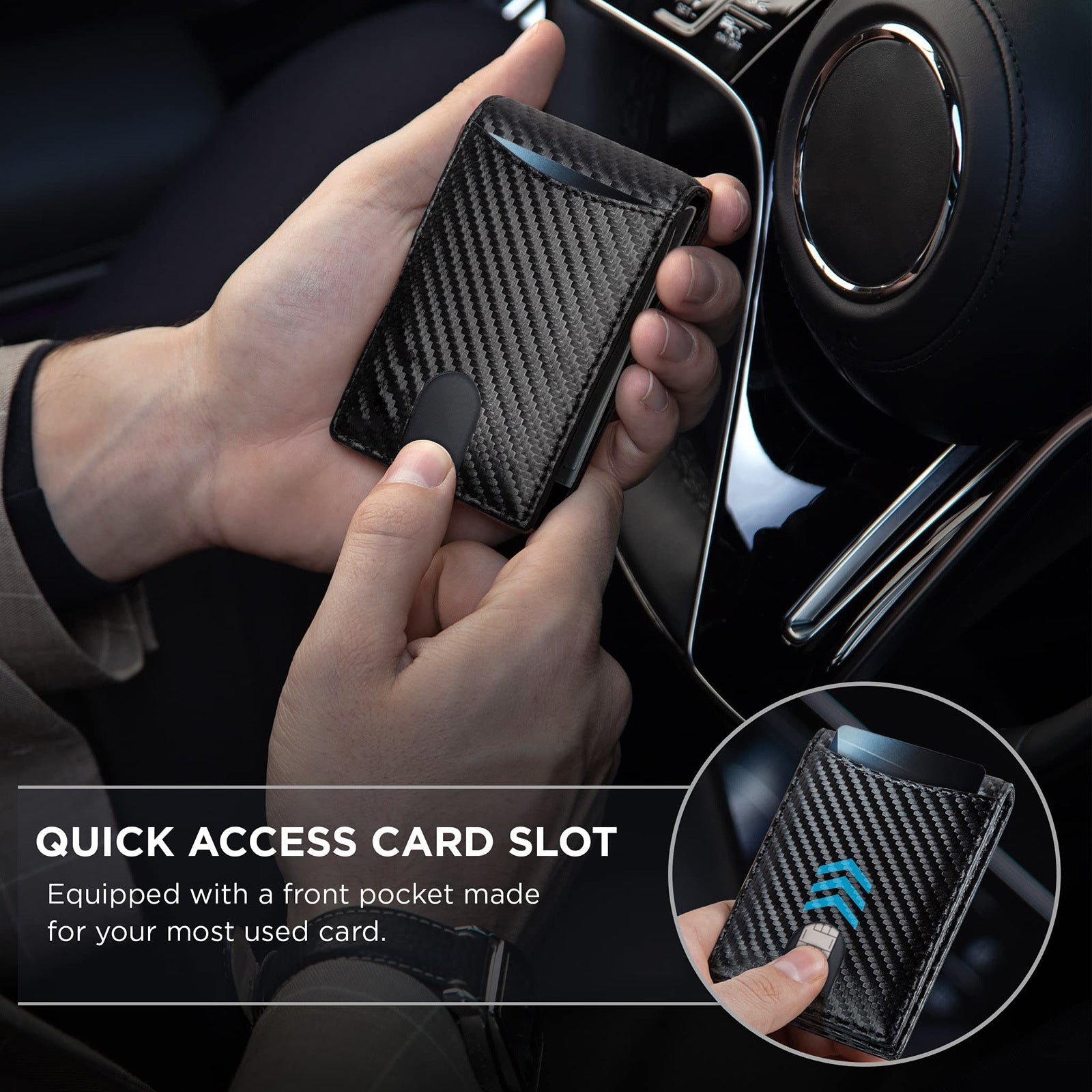 Carbon fiber pattern fashion dollar clip men's wallet short 2-fold ultra-thin anti-theft brush men's wallet