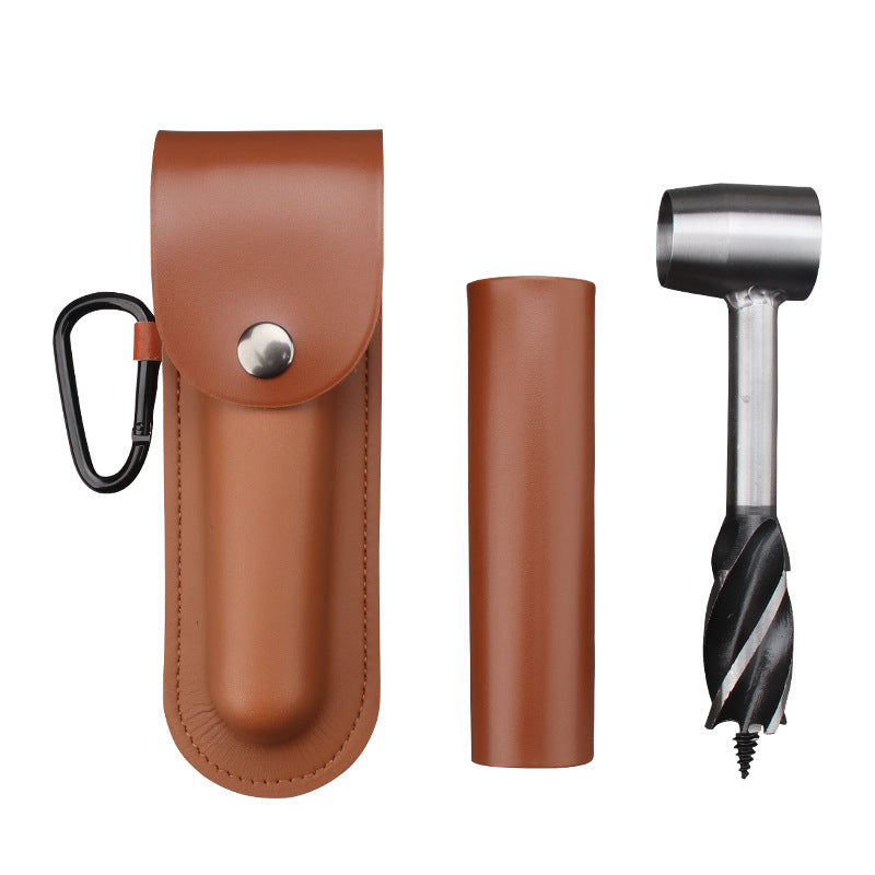 Outdoor Survival PU Punching Tool Wood Drill Birch Water Intake Outdoor Stainless Steel Drill Bit Support Drill Set