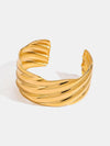 18K Gold-Plated Stainless Steel Open Ring - Gold / One Size