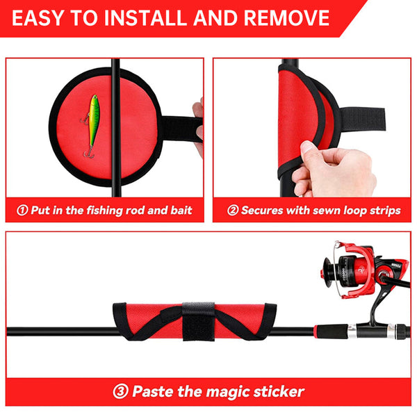 6 - piece set of 5.9 - inch lure wraps. Doubles as covers, gloves, hook protectors. Keeps anglers safe while fishing.