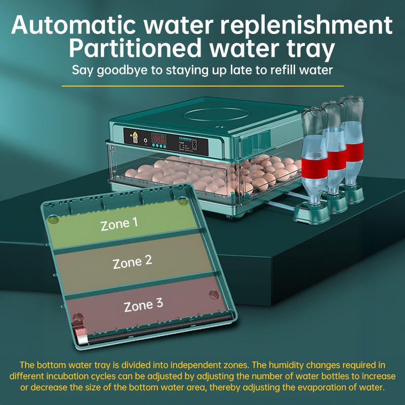 9 - 48 Egg Incubator: Automatic Egg - Turning & Humidity Monitoring. Duck Incubator with Auto - Water Ionic Waterbed