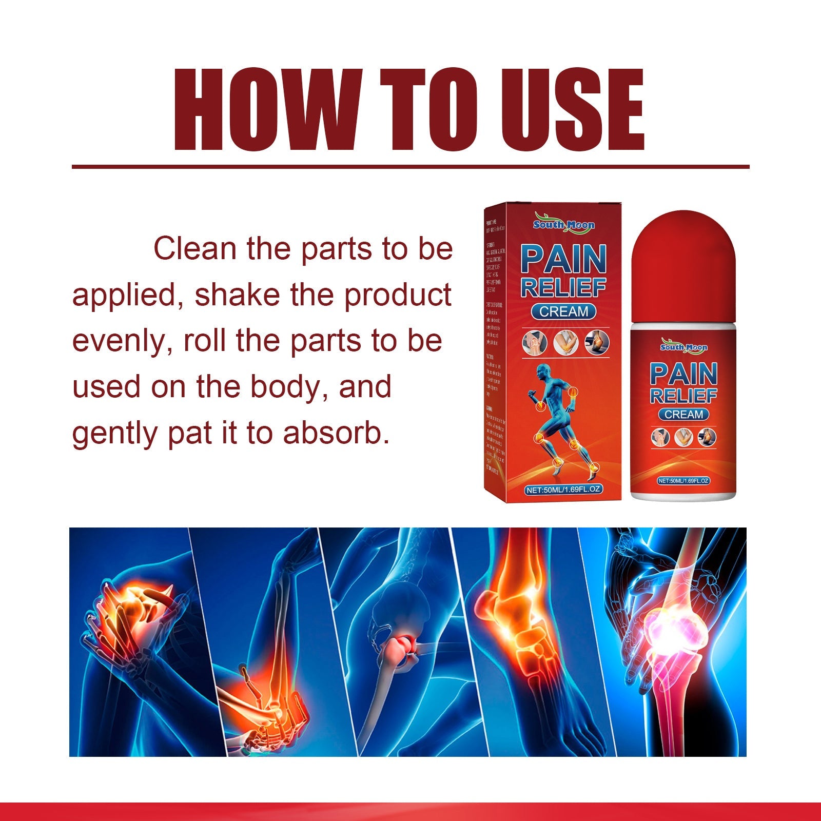 Pain Relief Cream, Elbow Shoulder Neck Knee Vertebra Waist Leg Joint Pain Relief Rolling Ball