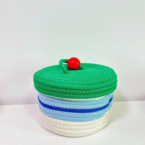 Home Cotton Weaving Storage Basket Ins Wind Vegetable Toy Storage Basket Living Room Miscellaneous Display Underwear Storage Basket