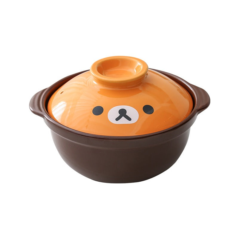 Japanese Casserole Little Bear Household Baby And Child Supplementary Food Open Fire Ceramic Stewed Pot Small Soup Pot Sand Pot