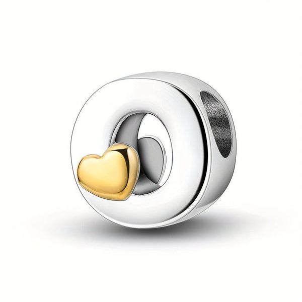 Copper Plated Silver English Letter Pendant Bead Bracelet Necklace Diy