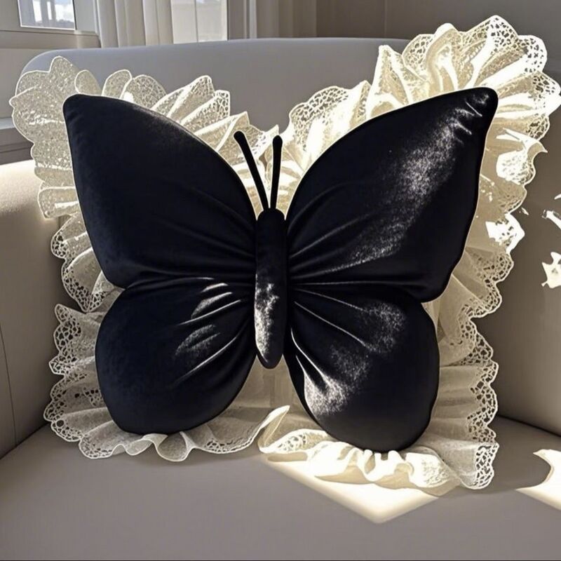 Butterfly Princess Pillow - Office, Living Room, Bedroom (with Bow). Sofa/Car Cushion, New Home Decor