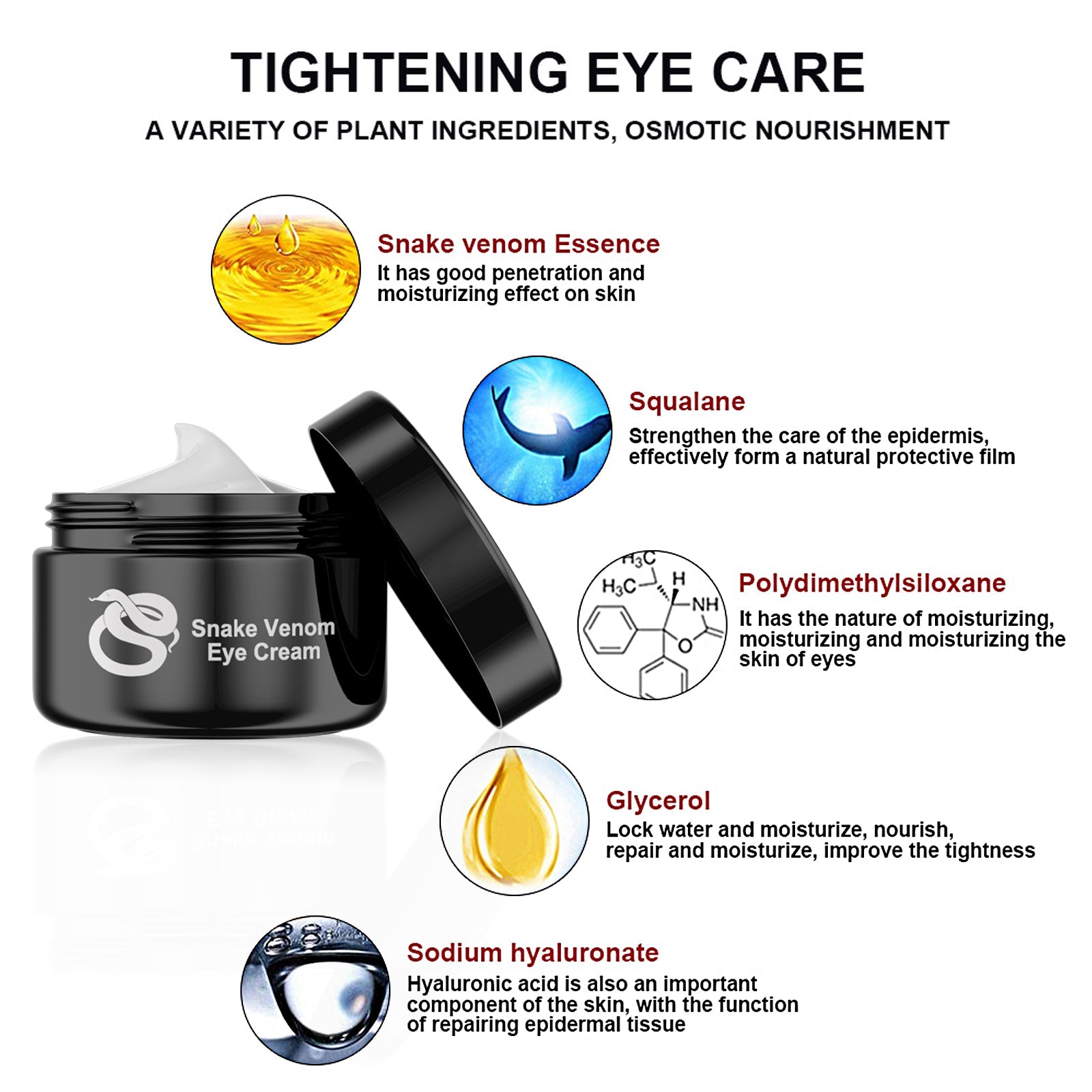 Snake Venom Eye Cream, Firming Eye Bags Hydrating And Reducing Fine Lines Eye Care Eye Cream