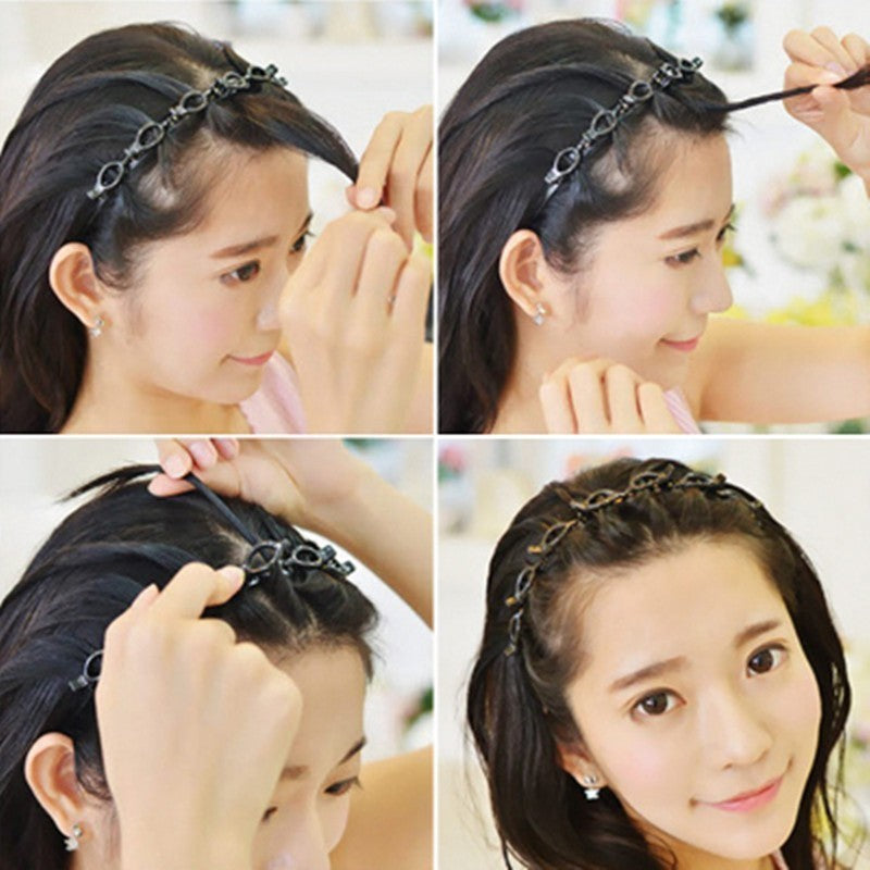 Black Braider Hair Clip Burst Pin Hairdo Bring Hair Hoop Multi-storey Wisp Air Weave Head Hoop Styling Tool
