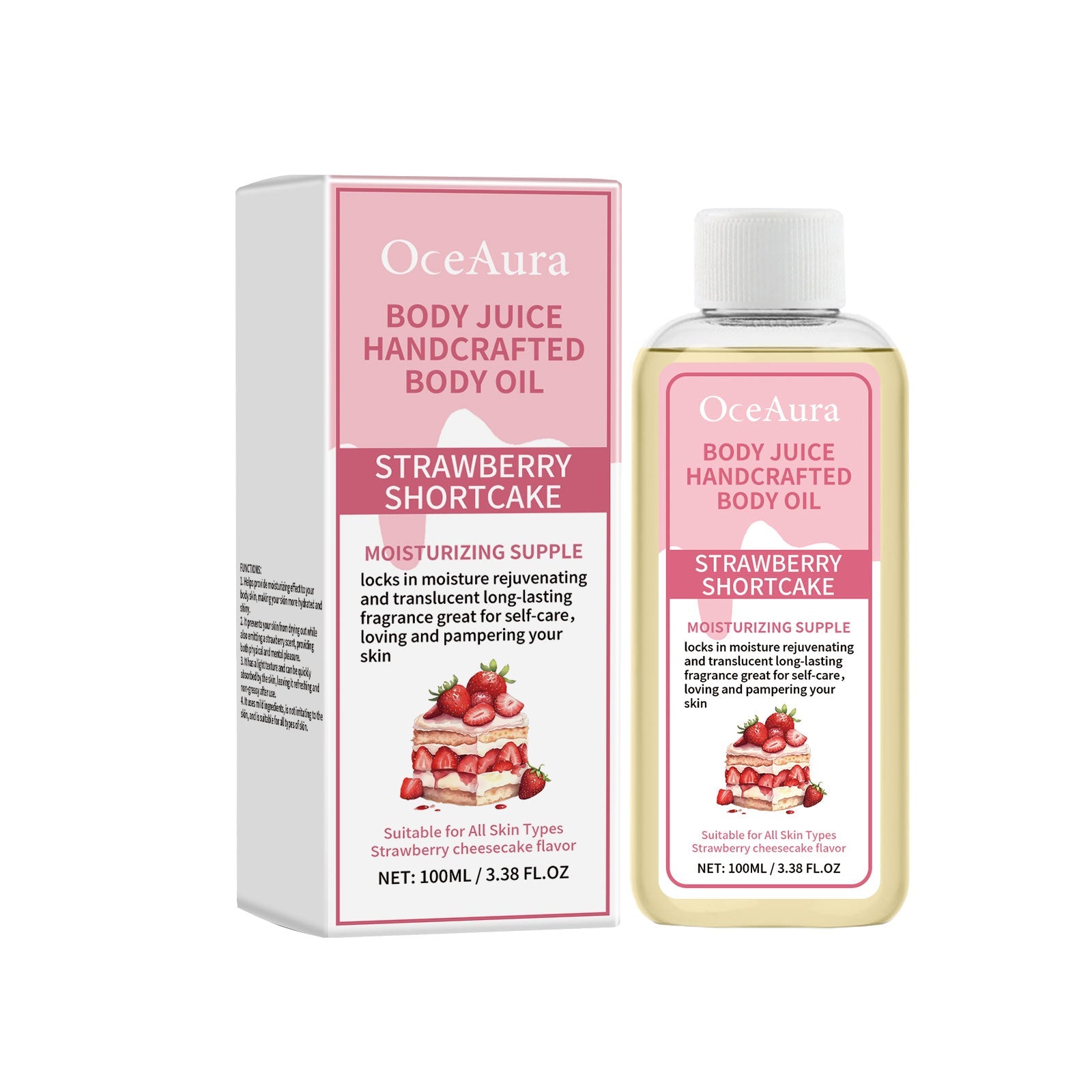 Strawberry Body Care Oil Refreshing Fragrant Strawberry Gentle Moisturizing Body Skin Essential Oil