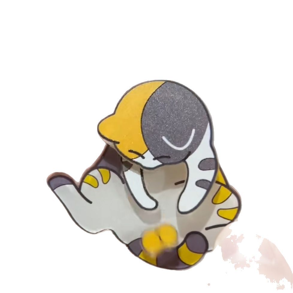 Creative Pulling and Playing Egg Cat Keychain Pendant Cute and Bizarre Spinable Bag Pendant