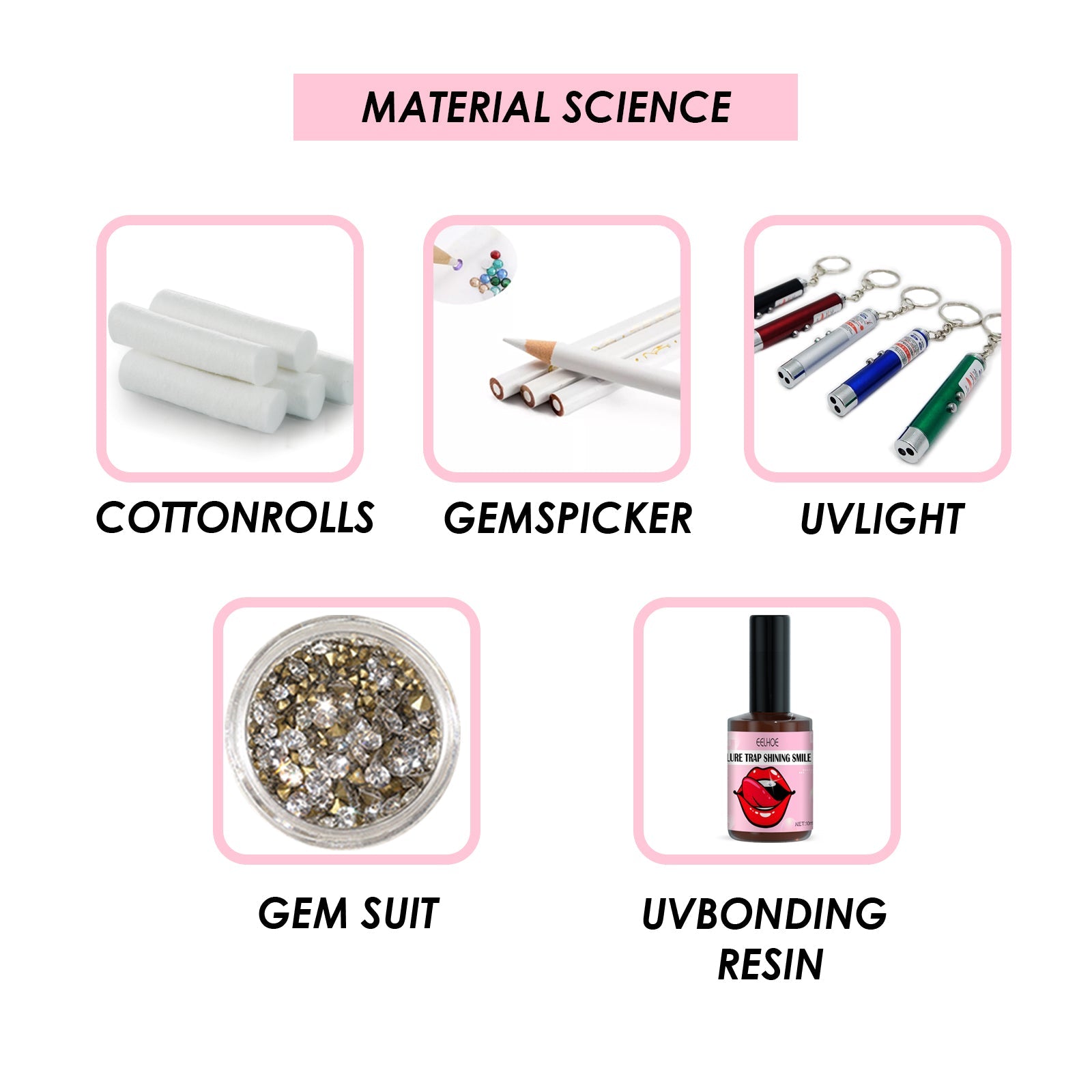 Teeth Gem Set, White Teeth Easy To Remove And Install Beautiful And Solid Gem Set