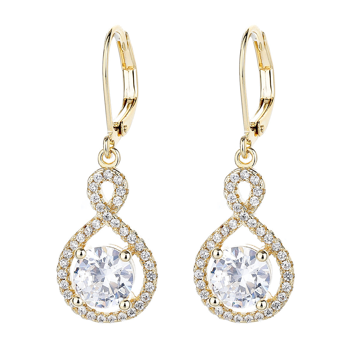 14K Gold Infinity Leverback earrings