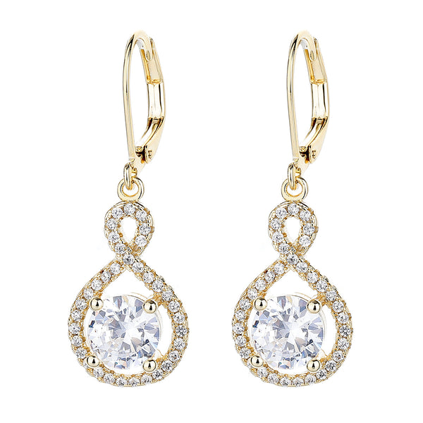 14K Gold Infinity Leverback earrings