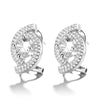 14K Rose Gold and 14K White Gold Two Row Halo Omega Backing Earrings