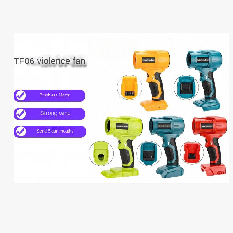 Mini Brushless High-Power Lithium Electric Blower Fan Wireless Dust Blowing Gun Compatible with Makita Dewalt Etc.