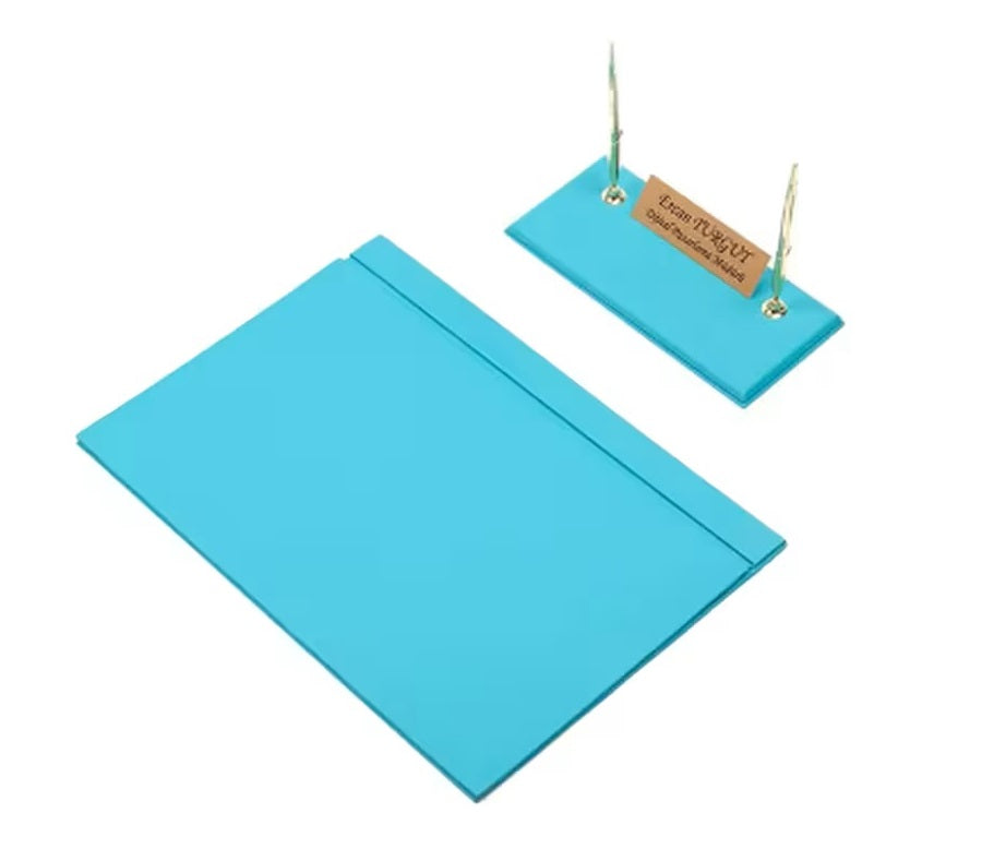 MOOG Leather Desk Set - Blue- 2 PCS