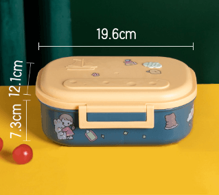 Cartoon cute portable square single layer lunch box with handle lunch box