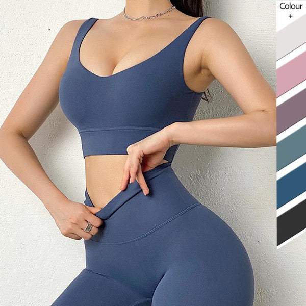 High intensity sports bra women's beautiful back top fitness vest running gathering shock-absorbing yoga bra