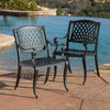 CAYMAN ARCH MESH I CHAIR(set of 2) - Black + Aluminium