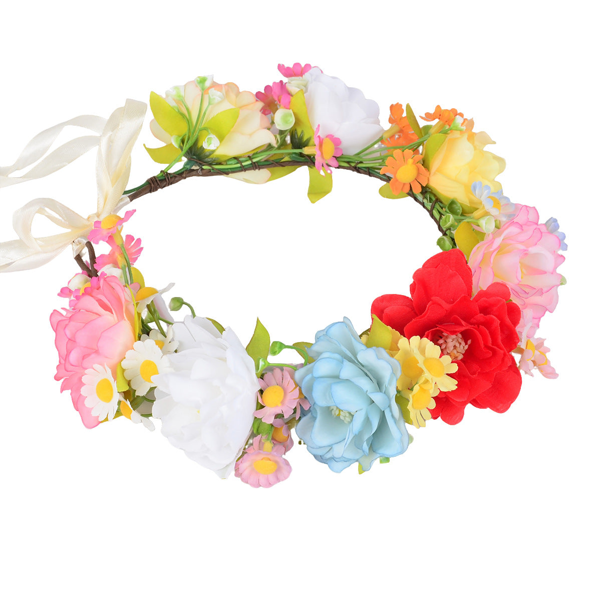 Simulated Chrysanthemum Flower Wreath, Starry Sky, Hibiscus Flower Wreath, Bridal Wedding Photography