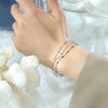 Titanium Steel Three-Layered Bracelet - Silver / One Size
