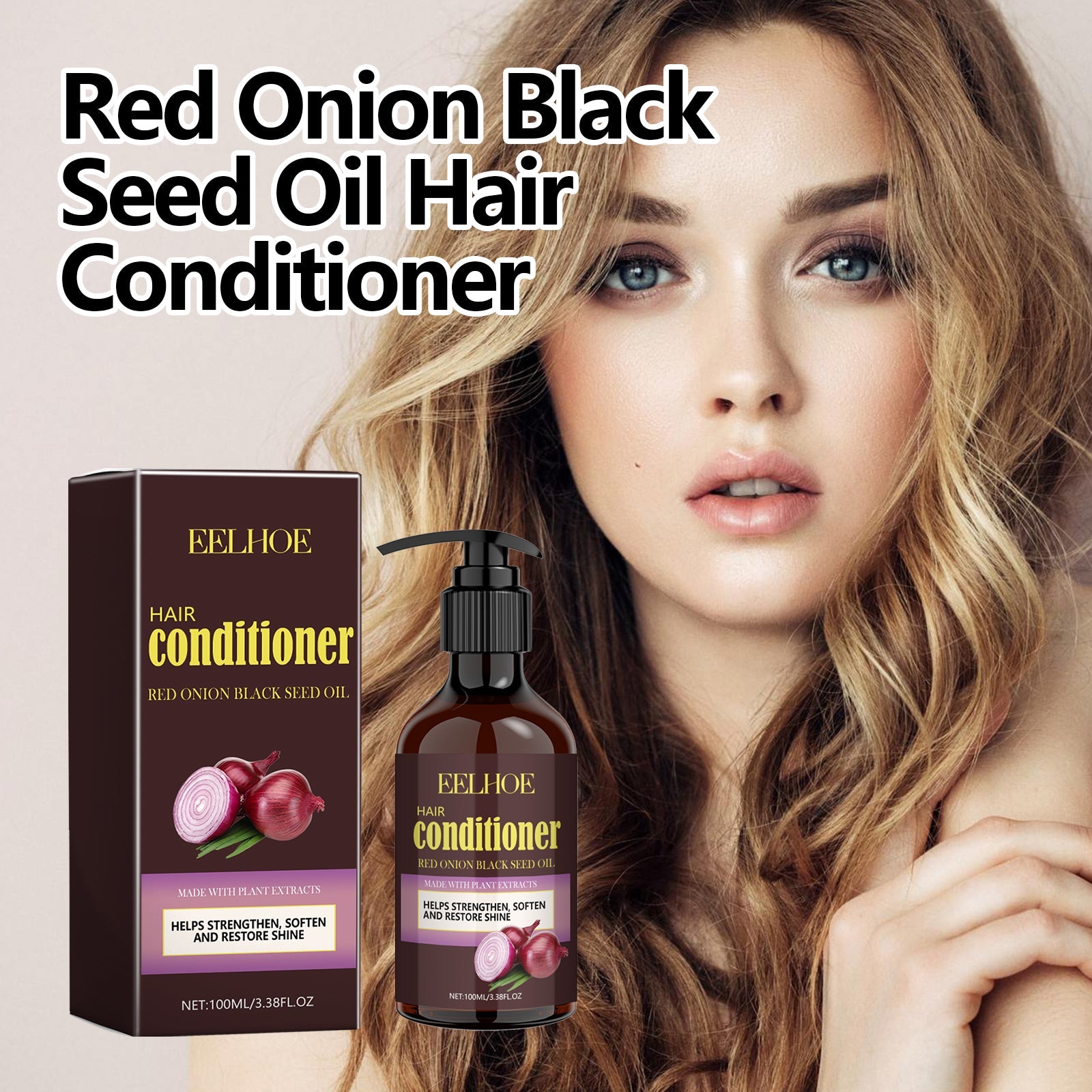 Red Onion Black Seed Oil Hair Conditioner, Nourish The Dry Short-Tempered Smooth And Glossy Hair End Fragrance Conditioner