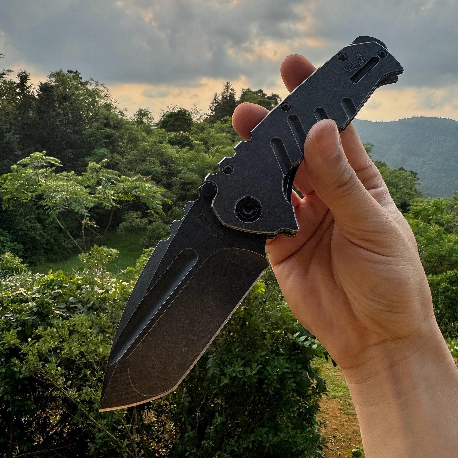 Triton Aus-8 Japanese Steel Tanto Pocket Knife with Clip