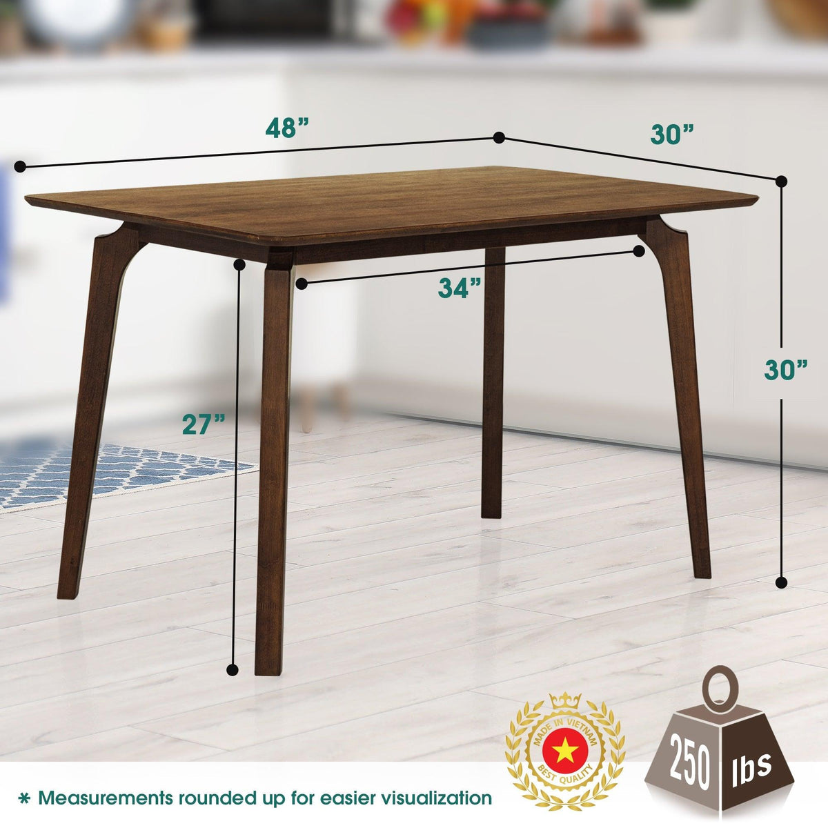 Verve 48 inches Solid Wood Dining Table
