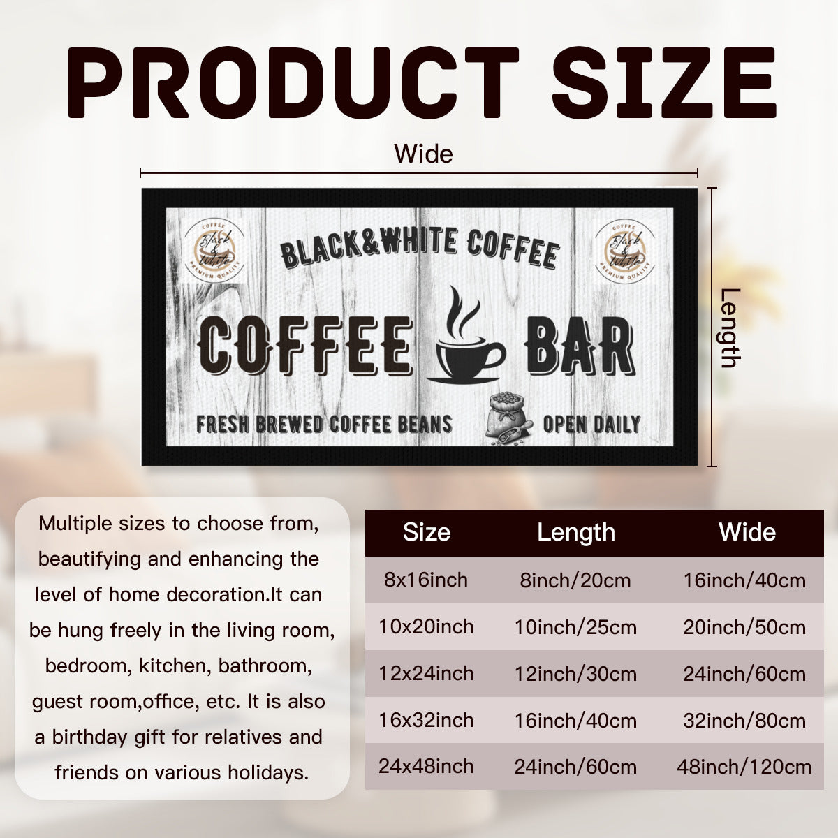 Modern Coffee Bar Canvas Print | Black & White Coffee Brand