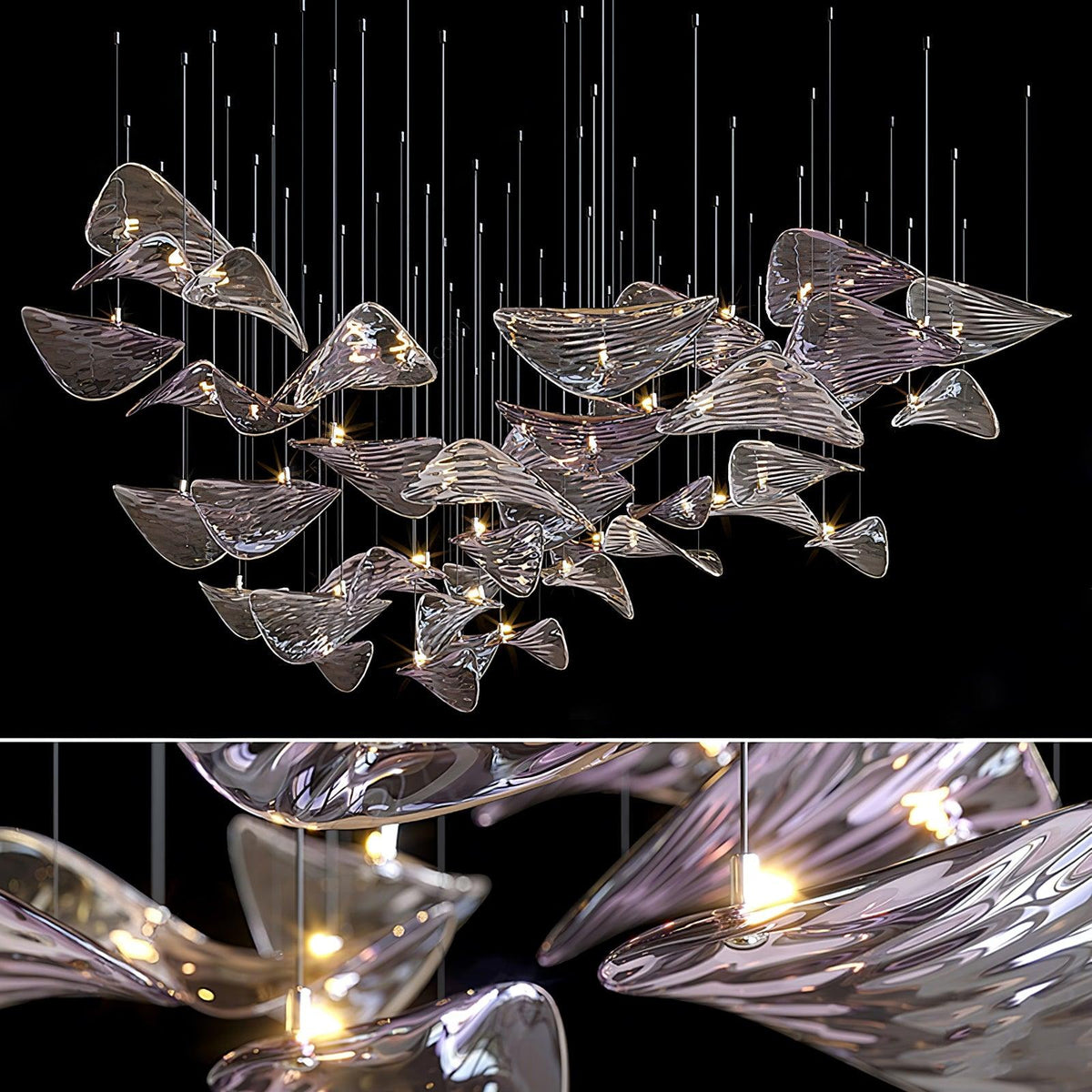 DIY Floating Leaf Chandelier