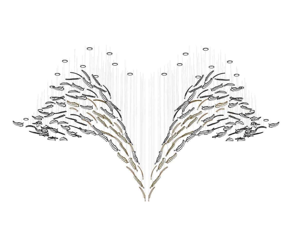 DIY Glass Feathers Chandelier