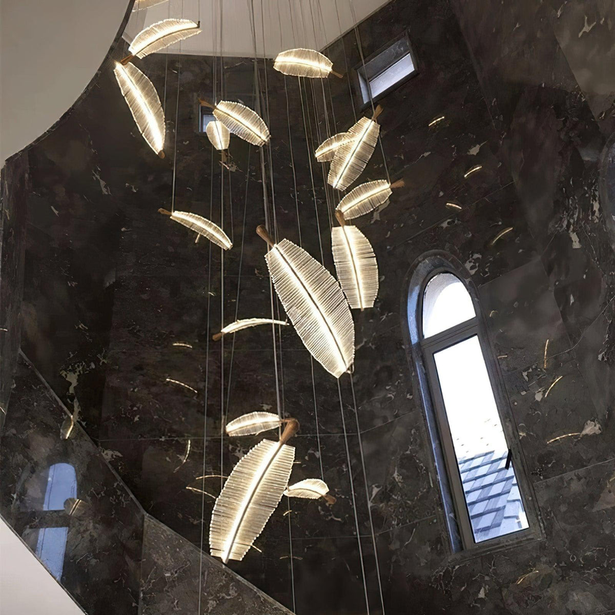 DIY Leaf LED Chandelier