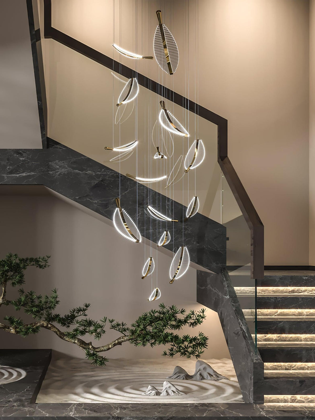 DIY Leaf LED Chandelier