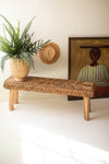 BANANA FIBER AND TEAKWOOD BENCH